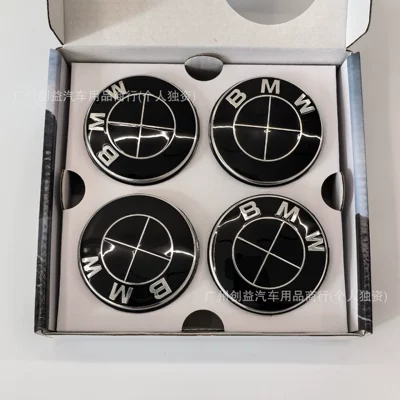 X2, X3, and X5, Car logo - bm68-all-black-4-pack