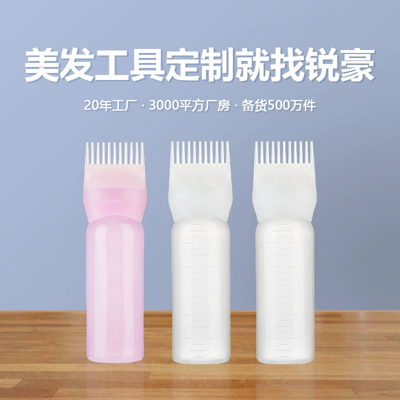Hairdressing Applicator Bottle with Comb Tip, Multi-Color Options, Compact Salon Tool