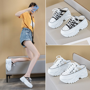 Thick-Soled Sandals for Women, Summer Outdoor Wear, Platform Sole, Slip-On Roman Sandals for Petite Women, Roman Style, Slimming Effect
