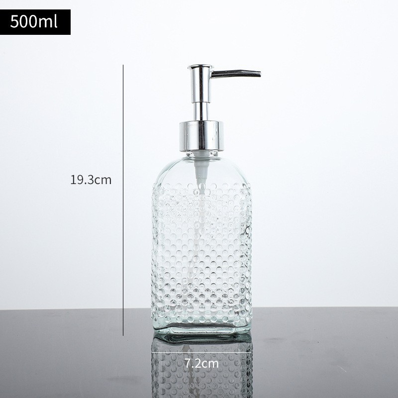 Botella de desinfectante de manos de presión botella de champú de baño doméstico botella de agua de gel de baño botella de cristal embalaje de loción vacía botella duradera