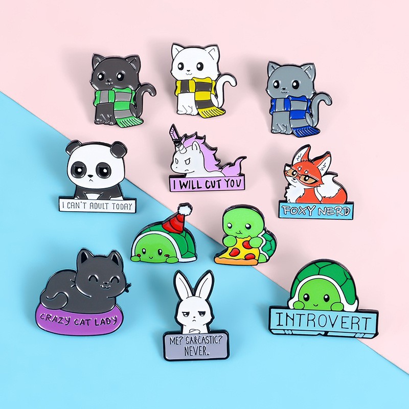 Cartoon Style Animal Alloy Stoving Varnish Metal Brooches display picture 2
