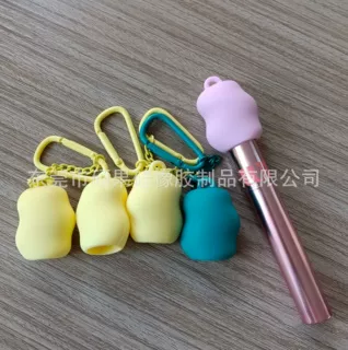 硅胶套润唇膏口红钥匙扣帽适用于润唇膏唇蜜钥匙扣便携式盖帽式