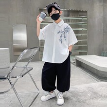 男童夏季套装中国风汉服2025新款儿童夏装男孩新中式痞帅气时髦潮