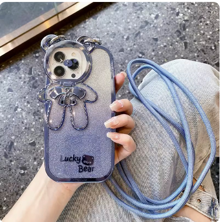 Yuefeng Blue Bow Flip Bear + cordón azul puro ynj