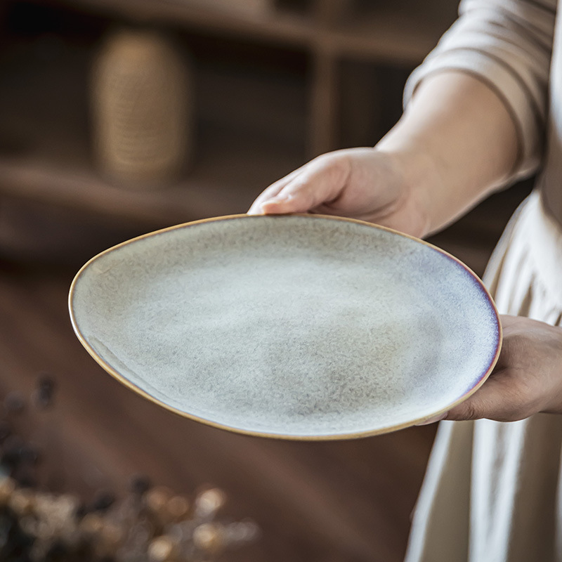 Creativo horno retro huevo plato de cerámica plato de forma especial platos de platos de platos de platos de cubierta caseros platos de filete