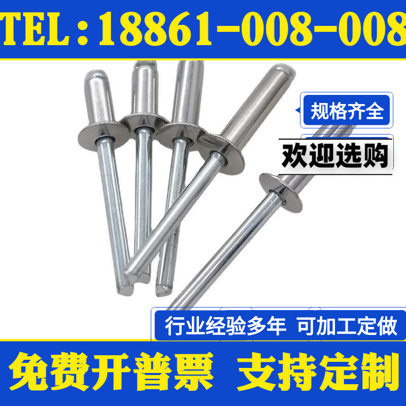 304不锈钢抽芯铆钉M3M4M5开口型扁圆头拉铆钉装潢钉拉钉GB12618