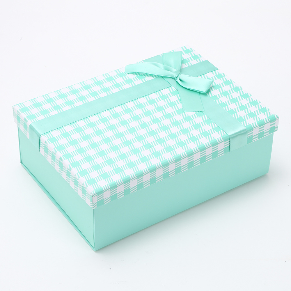 Caja de regalo plegable de una pieza, caja de regalo de vacaciones, caja de regalo de tapa, caja de regalo de arco de tapa, caja de regalo de vacaciones en stock