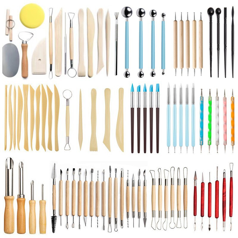 Cross-border multi-functional clay tools suit pottery 5-piece set soft clay repair blank tools DIY sculpture modeling tools