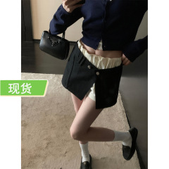 欧陽は取り外し可能に重ねてスカートの女性の夏の短いa字のスカートのギャルのスカートを着ます。