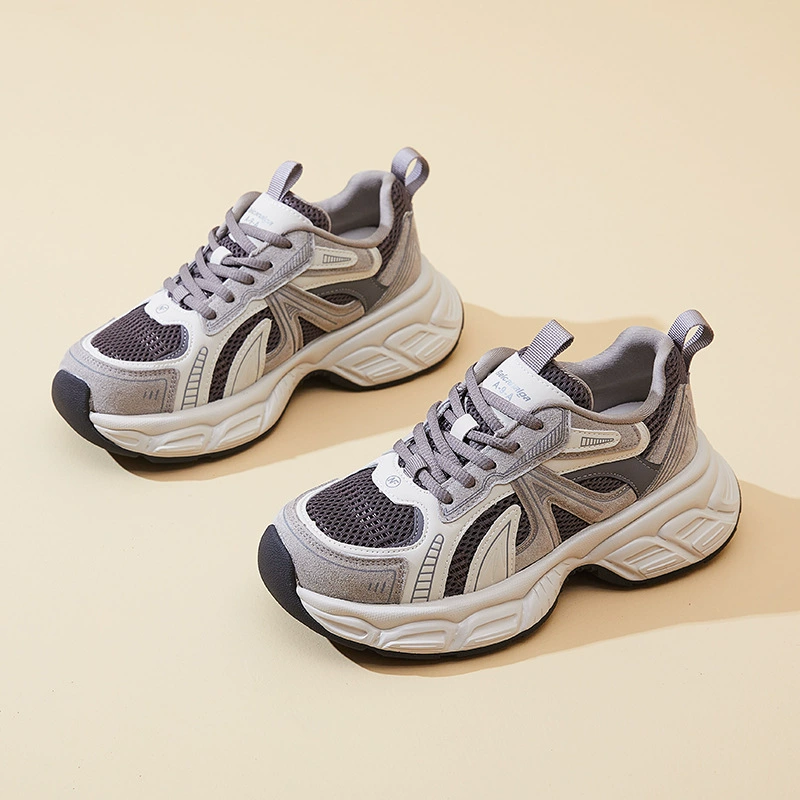 Европейская сеть красной обуви папы женская волна 2024 новая корейская модная тенденция спортивная обувь на толстой подошве