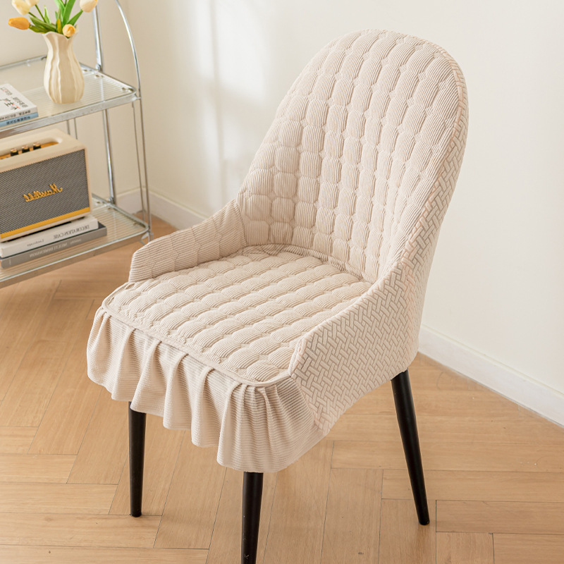 2025 nuevo engrosado cubierta de silla de algodón de lujo ligero de alto nivel sensación cubierta de sillón de comedor cubierta de taburetes todo incluido fábrica directa