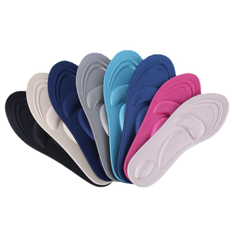 Factory wholesale 4D memory cotton insole breathable massage shock absorption sports arch support pad military training insole 1906