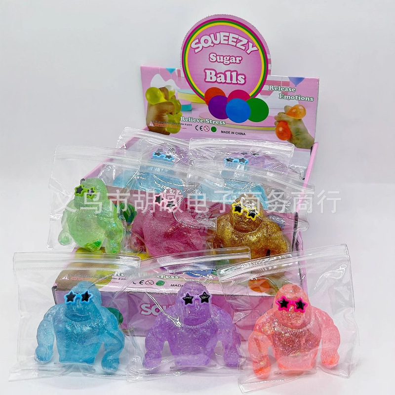 New Decompression Gorilla Toy Funny Vent Decompression Maltose Glasses Orangutan Creative Toy Wholesale Pinch New Decompression Gorilla Toy Funny Vent Decompression Maltose Glasses Orangutan Creative Toy Wholesale Pinch