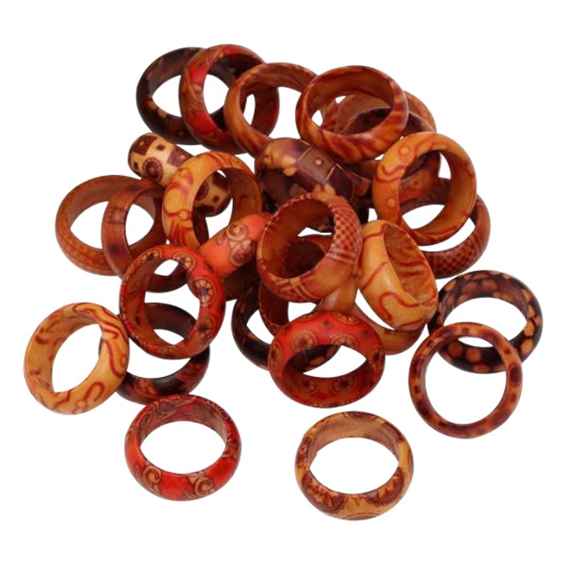 DIY wood products wholesale pattern ring printing finger ring wood ring jewelry accessories