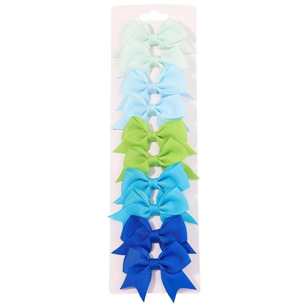 Girl'S IG Style Sweet Solid Color Bow Knot Polyester Ribbed Band Pleated Hair Clip display picture 6