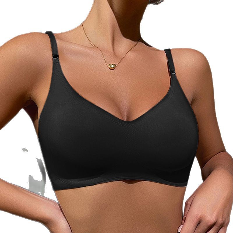 Venta caliente sexy Lencería sin costuras belleza espalda ropa interior de las mujeres inalámbrico pequeño pecho push up mama colección anti-flacidez Sujetador deportivo