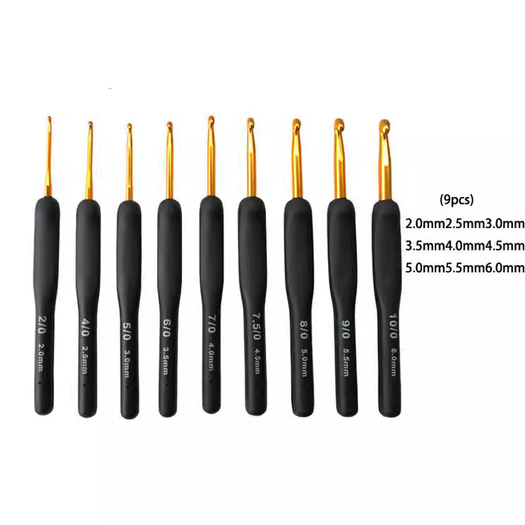 Ganchillo de una sola cabeza TPR Ganchillo de silicona Negra Ganchillo dorado