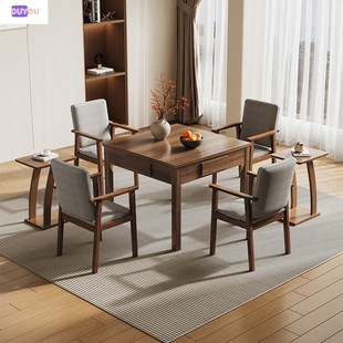 Full Automatic Household Dining Table Mahjong Table Solid Wood Mahjong Machine Integrated Dual-use New Chinese Style Quiet Square Table High-end Chinese Style