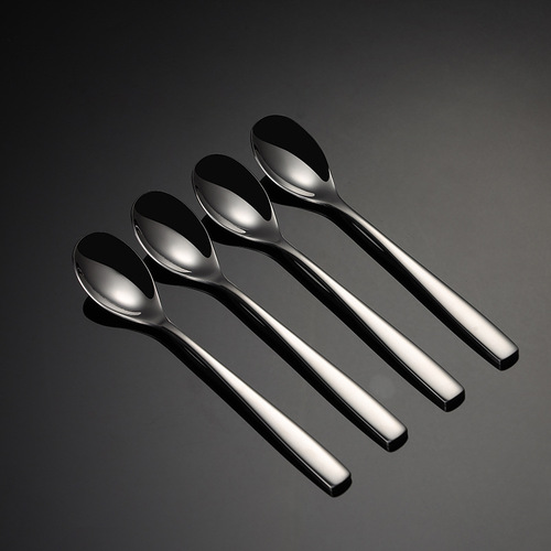 Aion 304 stainless steel heavy Western tea spoon coffee stirring spoon 4mm thick square handle children's soup more Western tableware