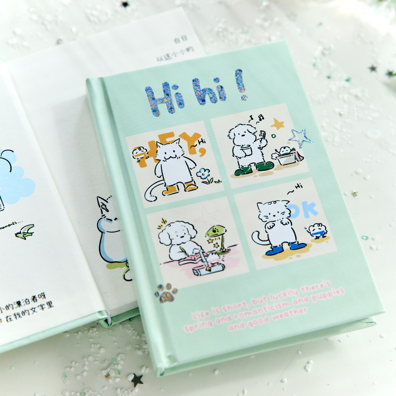 Mr. Paper A6 Libro de tapa dura Little Me Series Tema de dibujos animados Caligrafía Texto Notas de estudiante Libro de tapa dura