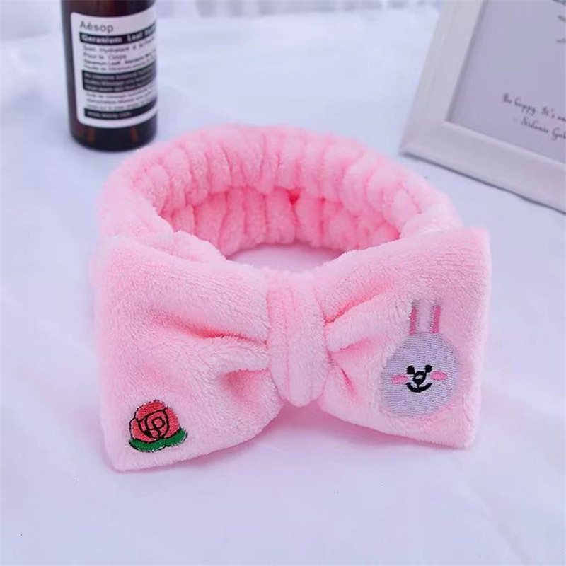 [Ventas directas de fábrica] lindo conejito de peluche banda de pelo Oso de dibujos animados cara lavado arco banda de pelo