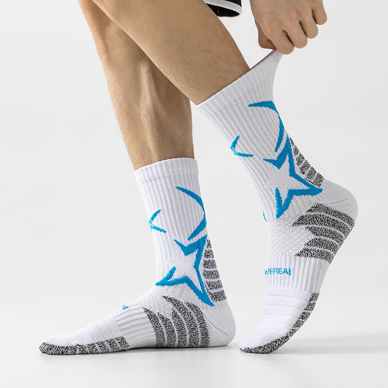 American Basketball Socks PRO Flash Star Actual Combat Professional Towel Bottom High Barrel Sports Elite Men's Middle Barrel High Top Long Barrel V