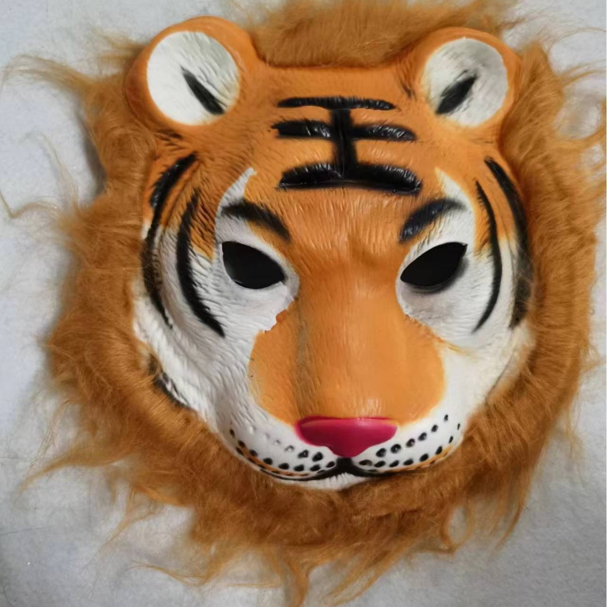 Máscara EVA con borde de piel animal, tigre, león, leopardo, para Halloween y ferias, venta caliente de fábrica