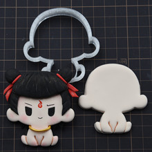 超轻粘土diy黏土身体卡通哪吒敖丙饼干压脸身体压模 石塑粘土压模