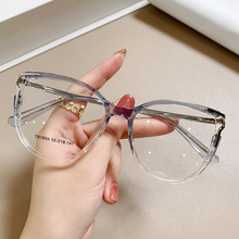 2024新款跨境TR金属插针电脑护目眼镜框防蓝光椭圆眼镜防紫外线框