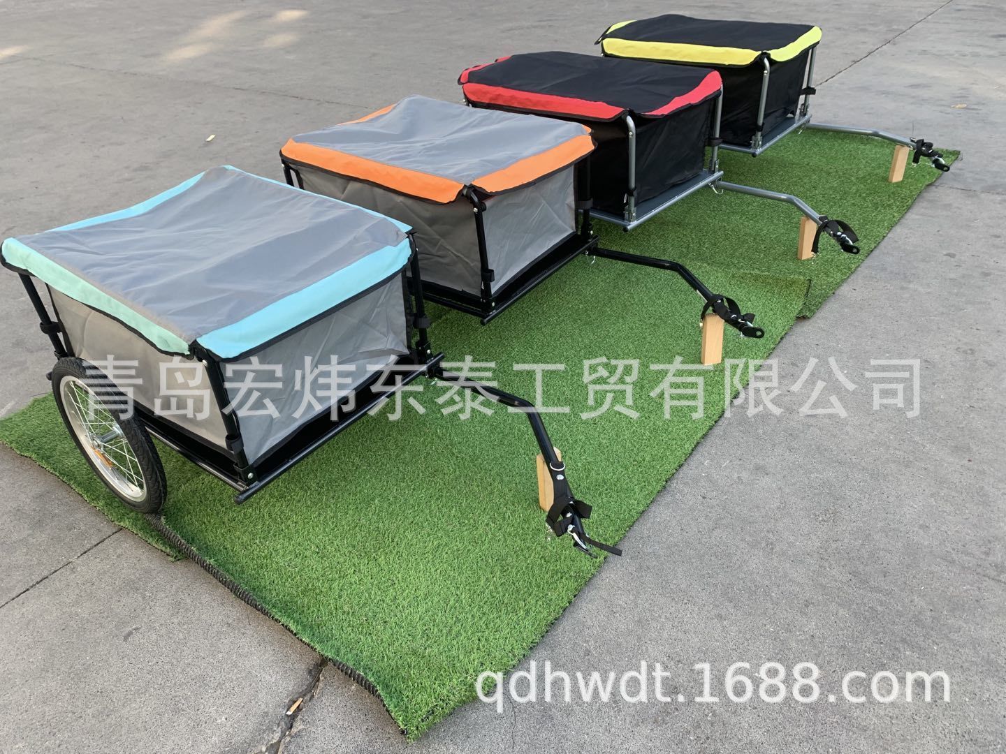 可折叠户外自行车拖车，出口欧美亚马逊货物拖车，野营拖车