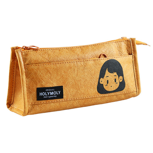 Holy Moly Triangle Co-branded Pen Bag - High-end, Simple, DuPont Paper, Large Capacity Student Stationery Storage Bag