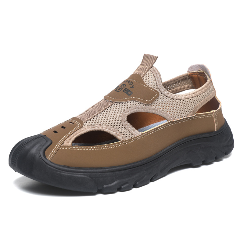 Zapatos de verano para hombre, sandalias transpirables huecas para hombre, zapatos cómodos con orificios, zapatos para hombre para exteriores, zapatos deportivos y de ocio ligeros para la playa image 6