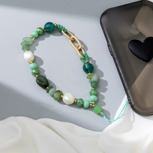 European and American Internet celebrity ins style colorful multi-element mobile phone chain creative short ladies mobile phone case hanging chain lanyard