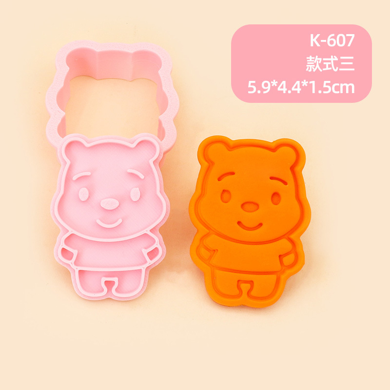 Molde para Galletas de Winnie the Pooh, Molde para Hornear de Fondant con Diseño 3D de Dibujos Animados, Molde para Decoración de Pasteles para Hacer en Casa