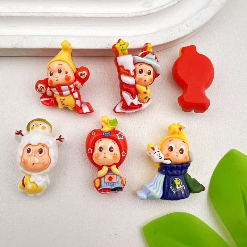 漫画かわいいスターマン小さなペンダントアクセサリー diy 手作りヘアピンキーホルダー携帯電話ケース樹脂アクセサリーパッチ|undefined