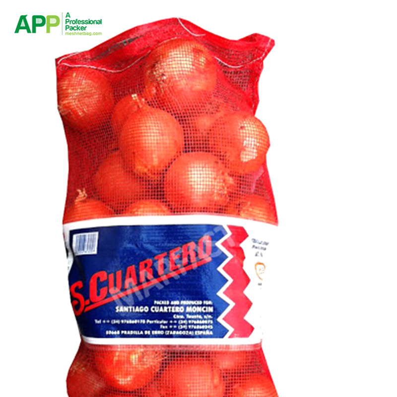 厂家外贸PP平织商标网眼袋蔬菜水果兜木材木柴包装印刷网袋