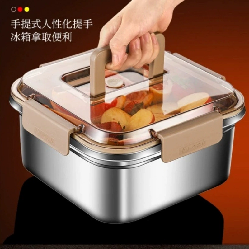 316 Нержавеющая сталь утолщение и увеличение новой свежей коробки с крышкой коробки для бенто холодильник для хранения охлажденной специальной герметичной коробки