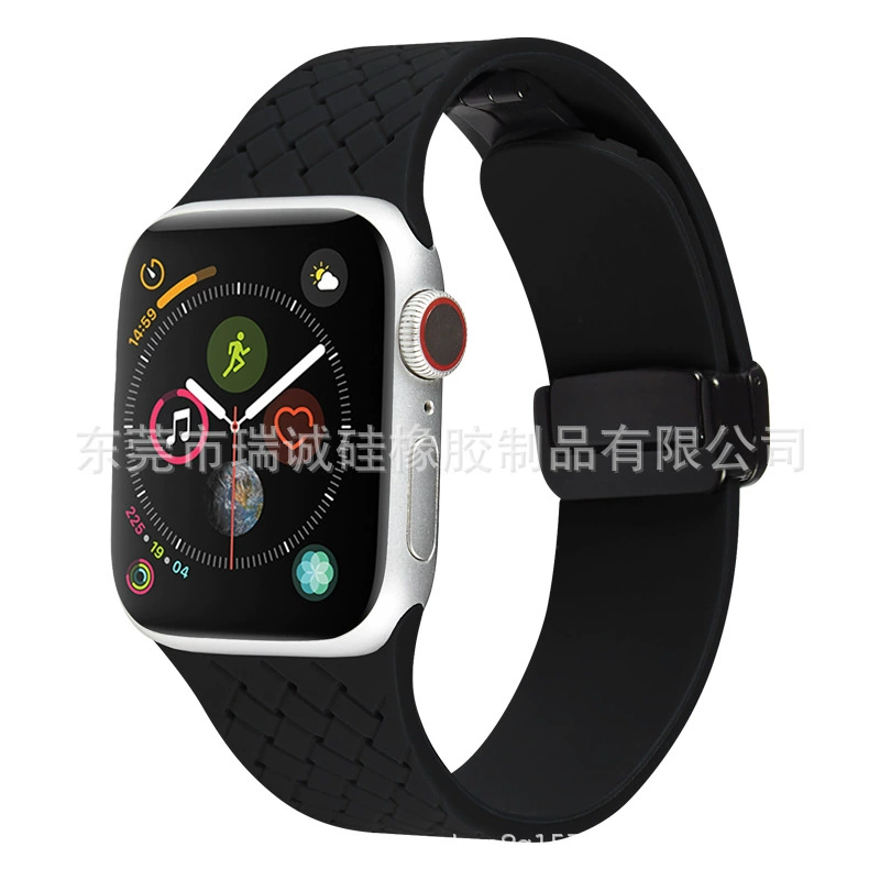 Подходящие браслеты Apple Watch 8 Ultra 49 мм плетеный складной магнитный всасывающий силиконовый ремешок