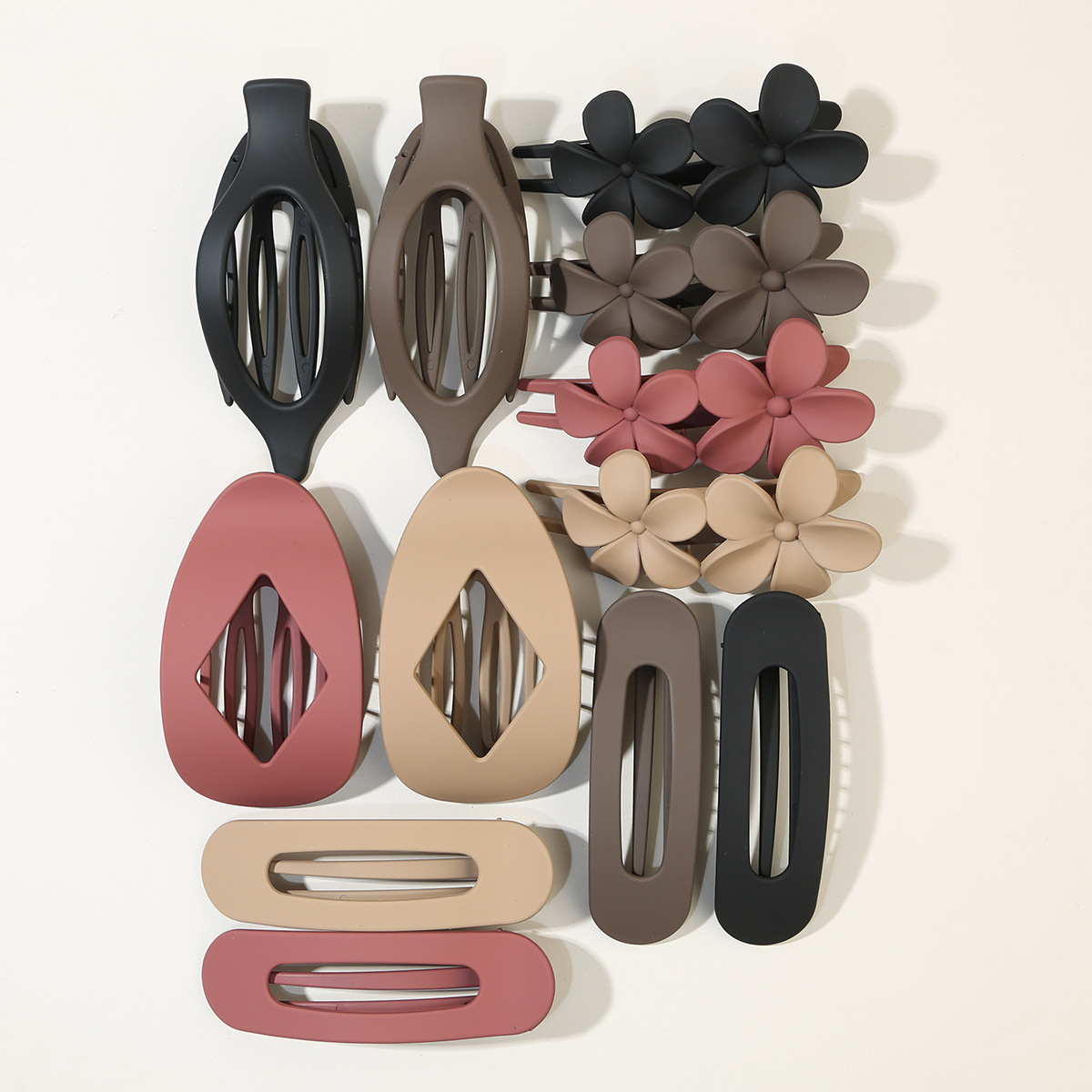 Juego de pinzas para el cabello, estilo Amazon, pinzas mate tipo garra, accesorios de moda para mujer