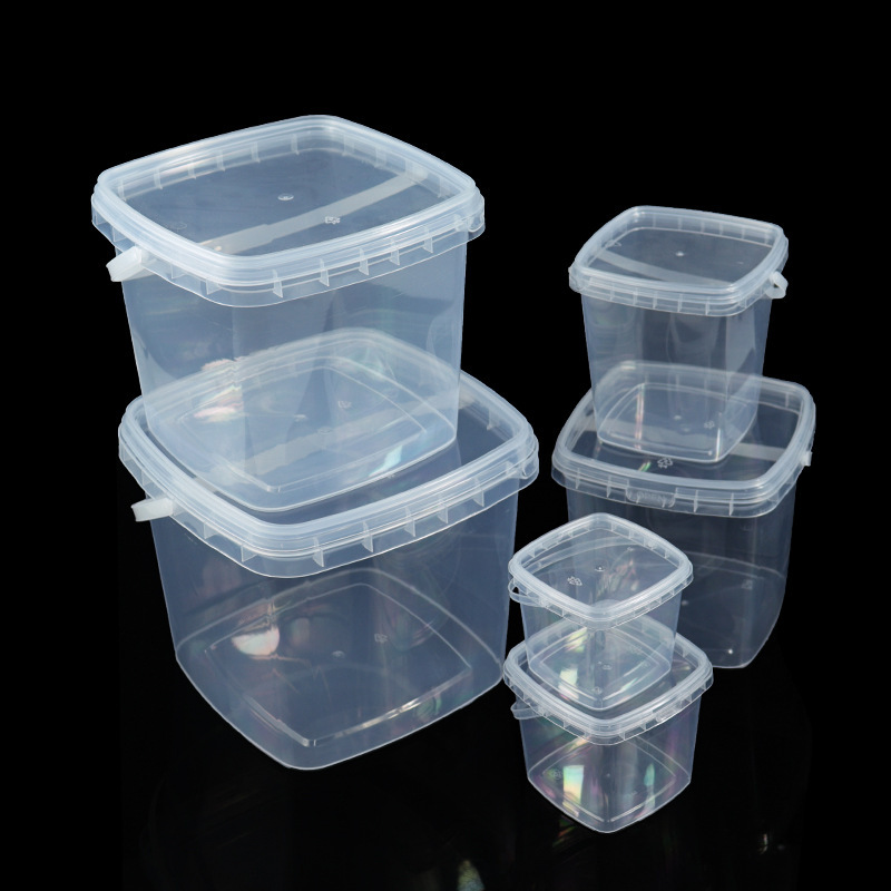 Transparent Plastic Satchel Square Bucket Sealed Pp Bucket Freeze-Dried Food Kidsren's Toys Building Blocks Laundry Beads Storage Bucket Transparent Plastic Satchel Square Bucket Sealed Pp Bucket Freeze-Dried Food Kidsren's Toys Building Blocks Laundry Beads Storage Bucket