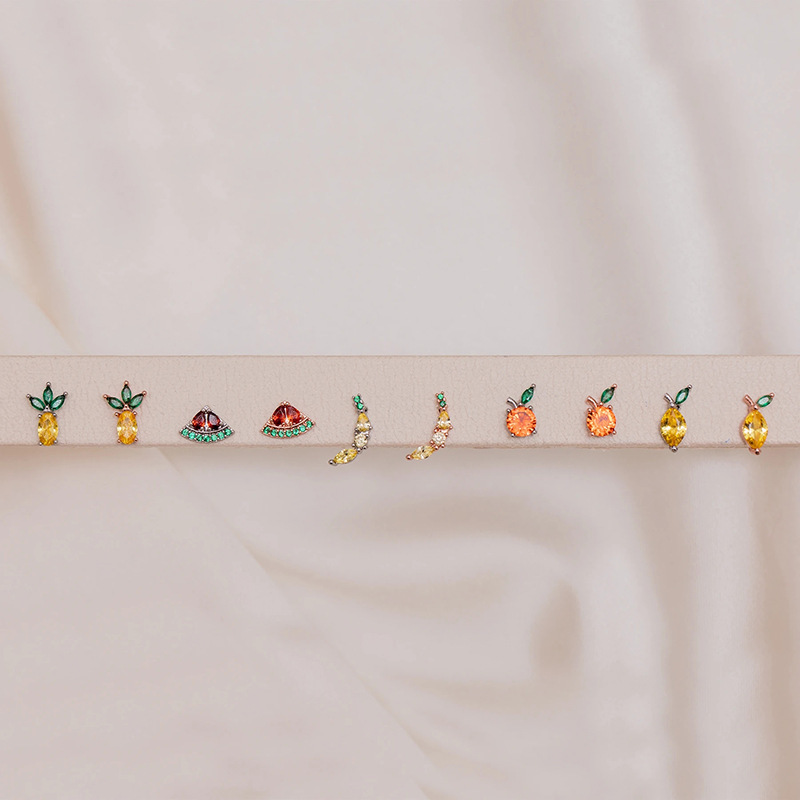 new cute cartoon cone crown zircon earrings personality color variety of ear studs