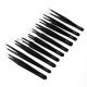 Stainless steel tweezers wholesale black elbow hand account tweezers nail art tweezers canvas suit eyelash tweezers
