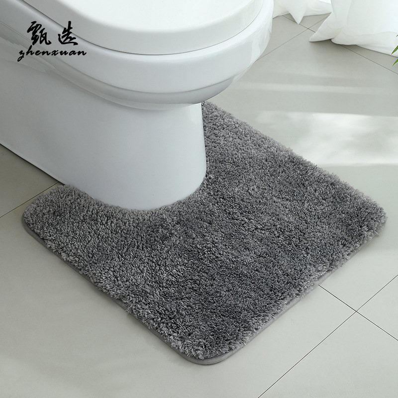 加厚U型马桶垫厕所卫生间吸水门垫耐脏浴室防滑地垫床边地毯定制