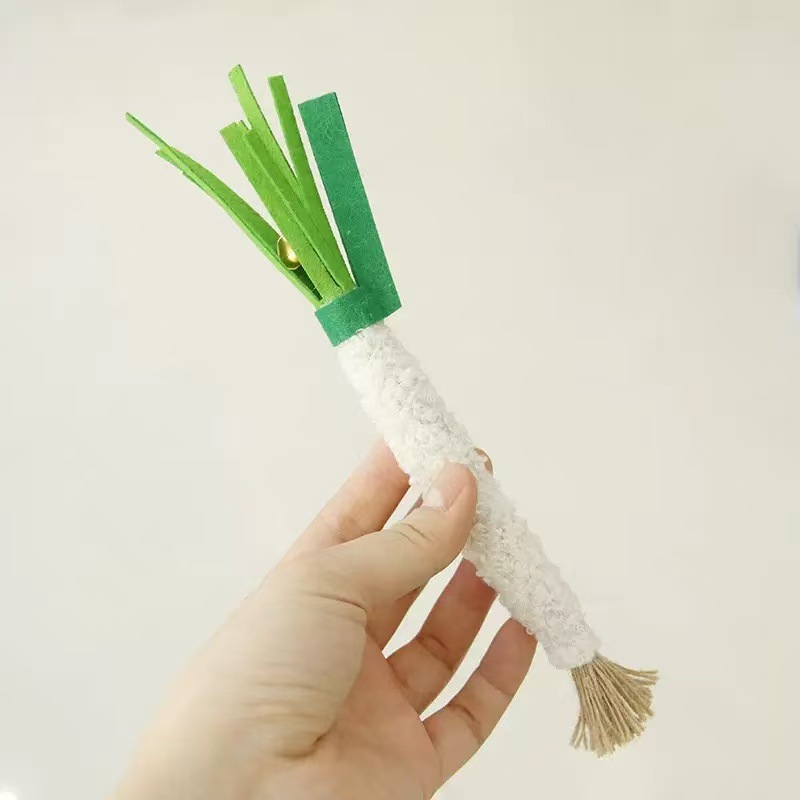 고양이 장난감 목천료 쪽파 모형 내구성 이갈이 씹는 토이