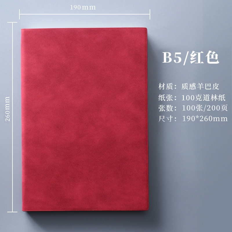 a5笔记本本子定制logo办公商务高颜值学生学习羊巴皮b5加厚记事本|undefined