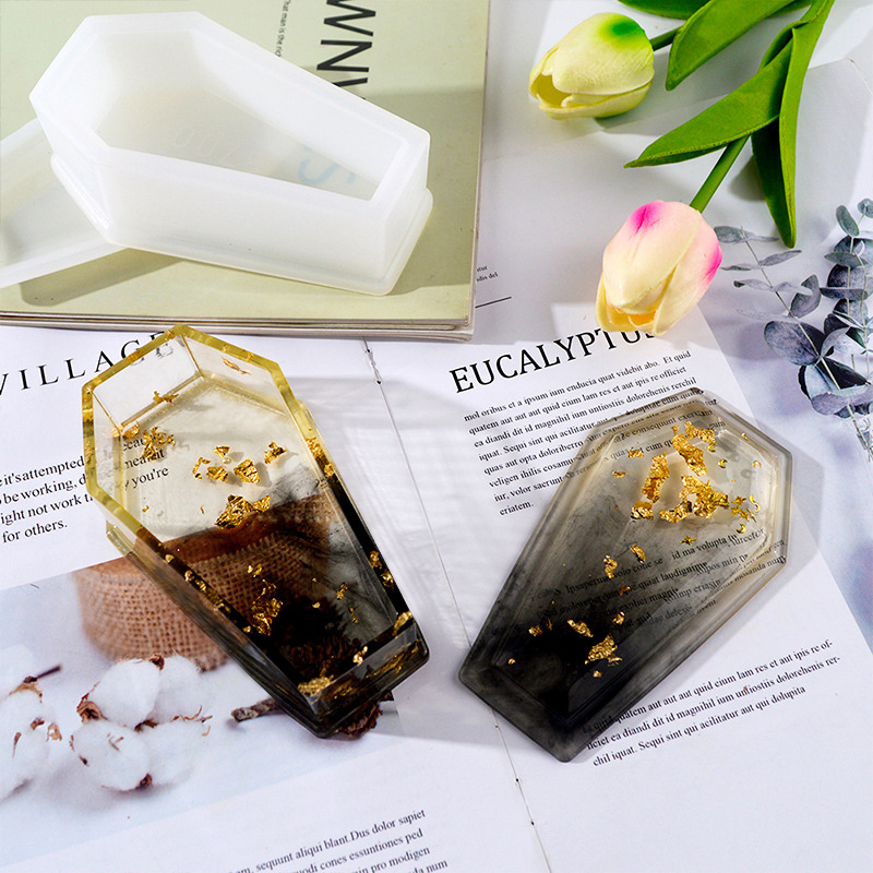 diy水晶滴膠模具棺材收納盒模具殭屍模具暗黑鏡面吸血鬼