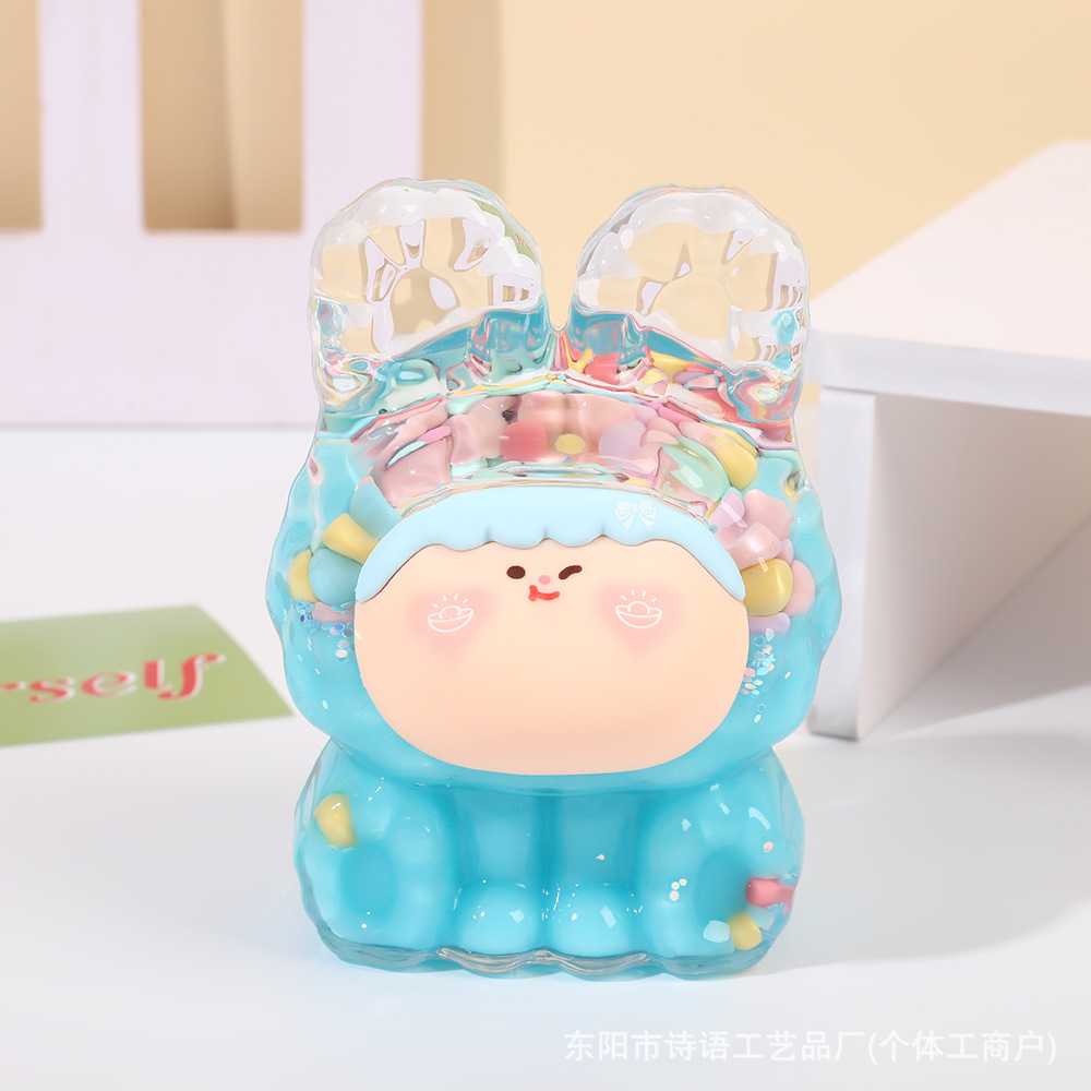 Big Mac cute Lilith doll bursting colorful beans into oil quicksand creative ornaments live broadcast pairs blind box