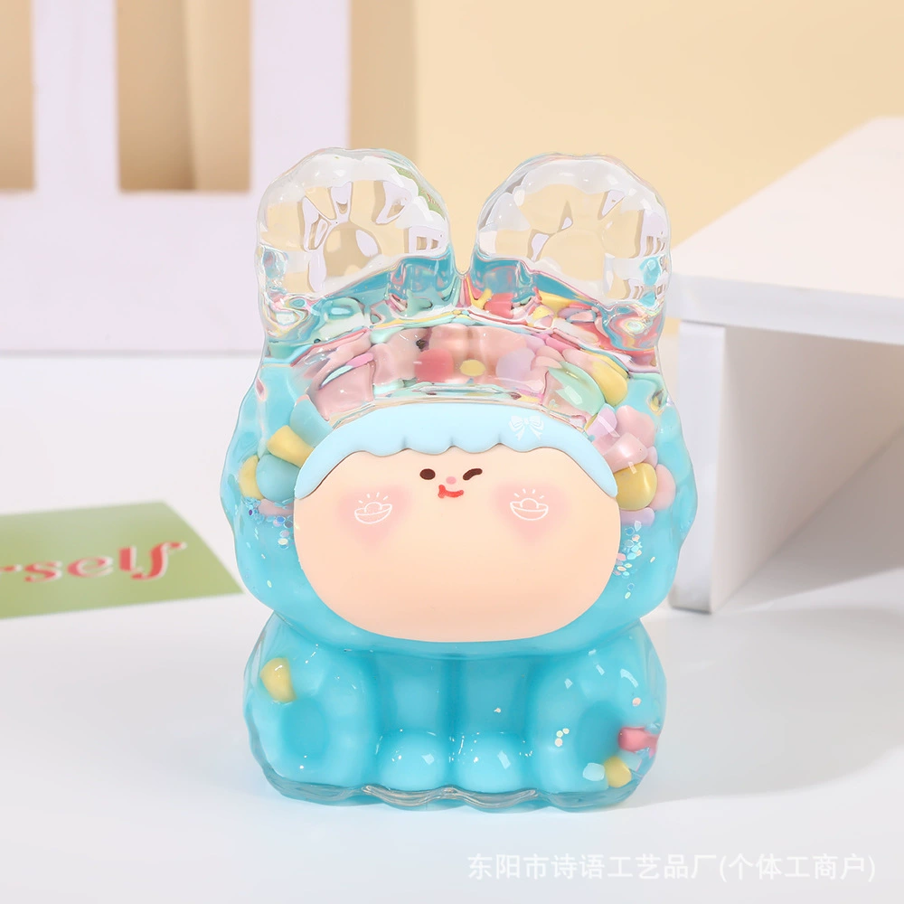 Big Mac cute Lilith doll bursting colorful beans into oil quicksand creative ornaments live broadcast pairs blind box