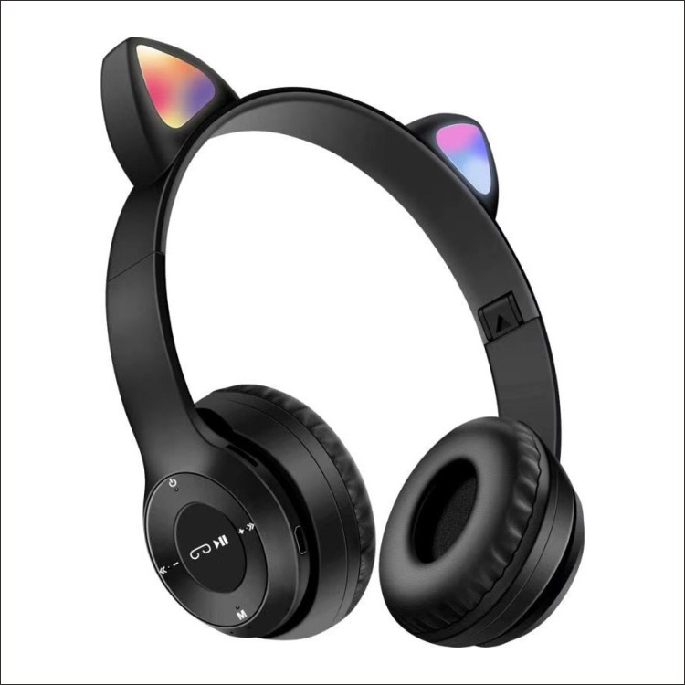 P47M fabricantes de oído de gato suministro transfronterizo de comercio electrónico colorido luminoso luz inalámbrica Bluetooth Auriculares auriculares