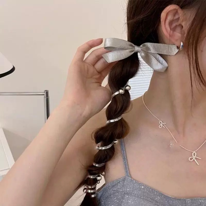 クロスボーダー編み込み電話コードヘアゴムパールストレート編み込みツール女性のハイポニーテールバブル編み込みヘアロープヘアアクセサリー|undefined